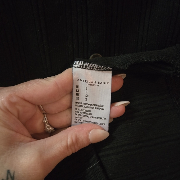 Small American Eagle Black Sleeveless Button Down Sheath Dress Y2k 90s Classic - Picture 4 of 5